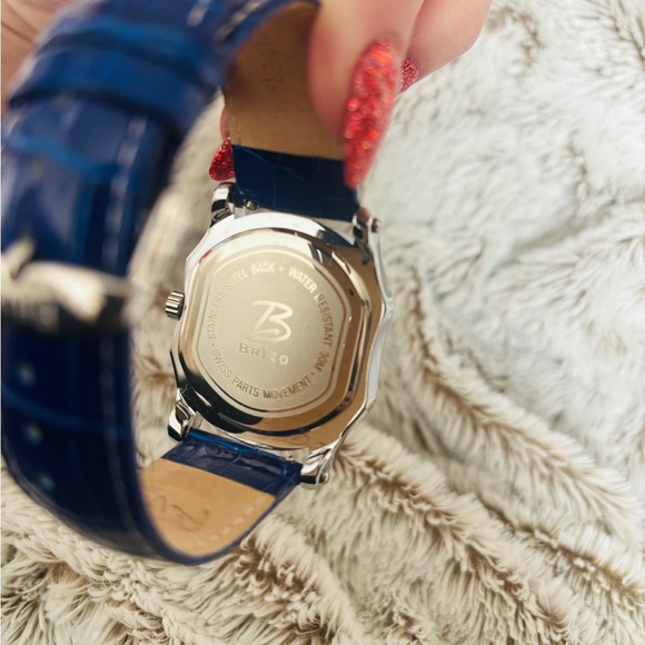 Royal Blue 100% Genuine Leather Strap BRIZO Vintage Watch